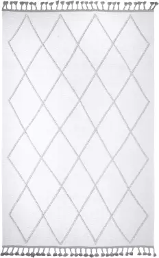 Moretti Trio Nakışlı 11704-A Beyaz Modern Halı