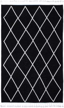 Moretti Trio Nakışlı 11704-K Siyah Modern Halı